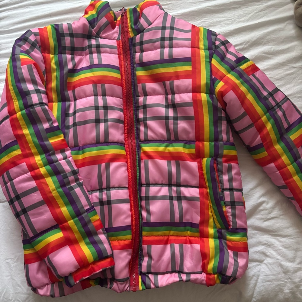 Multicolor Striped Puffer Jacket - Picture 3 of 4
